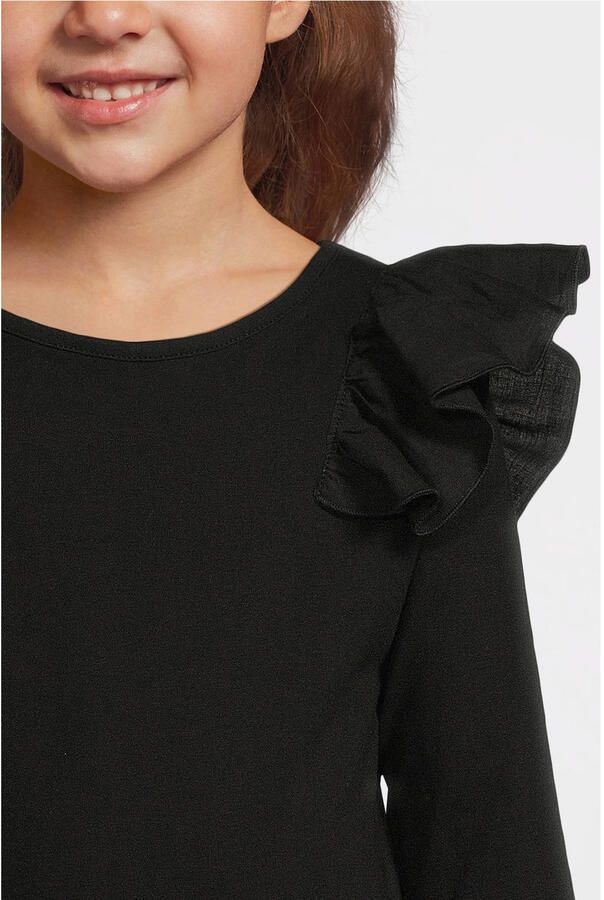 Anytime longsleeve met ruches zwart - Foto 3