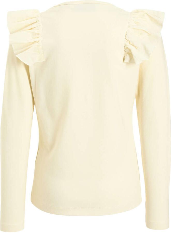 Anytime longsleeve met ruffle wit