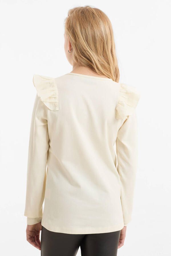 Anytime longsleeve met ruffle wit - Foto 3