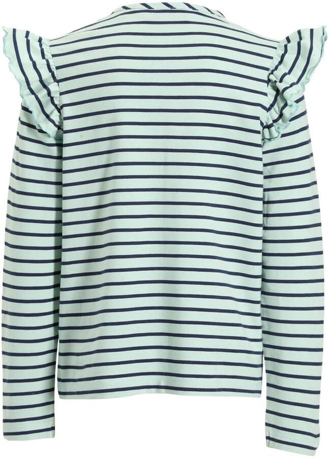 Anytime longsleeve met ruffles grijsgroen donkerblauw - Foto 2