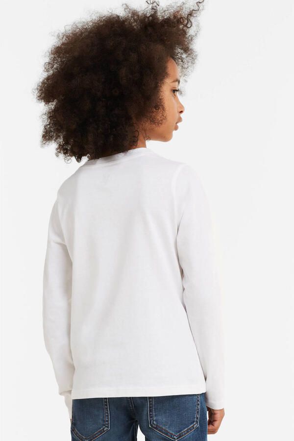 Anytime longsleeve T-shirt wit Jongens Katoen Ronde hals Effen 110 116 - Foto 3