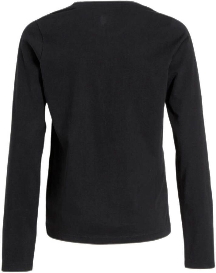 Anytime longsleeve T-shirt zwart Meisjes Katoen Ronde hals Effen 158 164