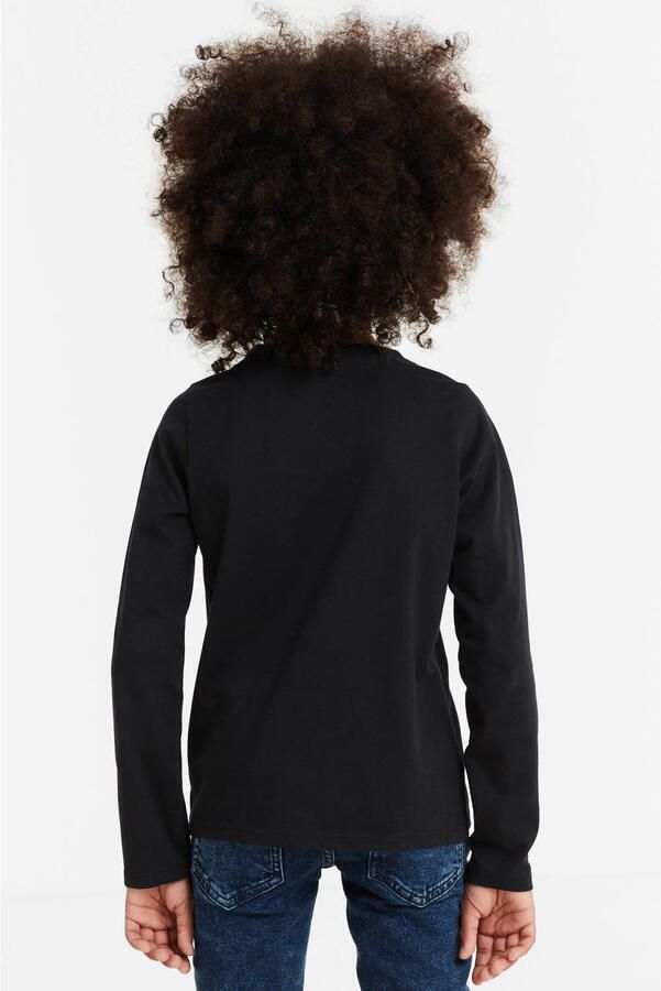 Anytime longsleeve T-shirt zwart Jongens Katoen Ronde hals Effen 158 164 - Foto 3