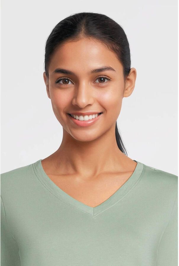 Anytime longsleeve V-hals lichtgroen - Foto 3