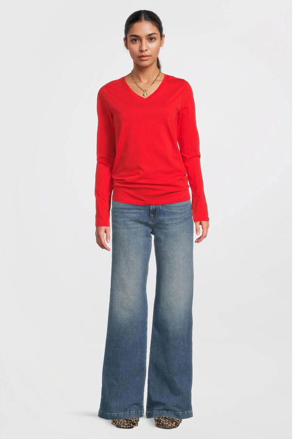 Anytime longsleeve V-hals rood - Foto 4