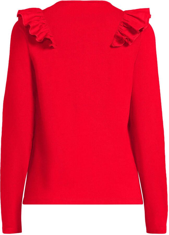 Anytime lonsleeve met ruches rood - Foto 2