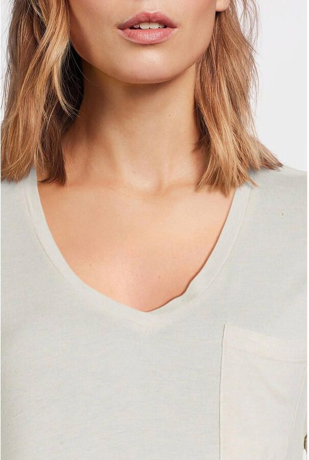 Anytime loose fit T-shirt met V-hals wit