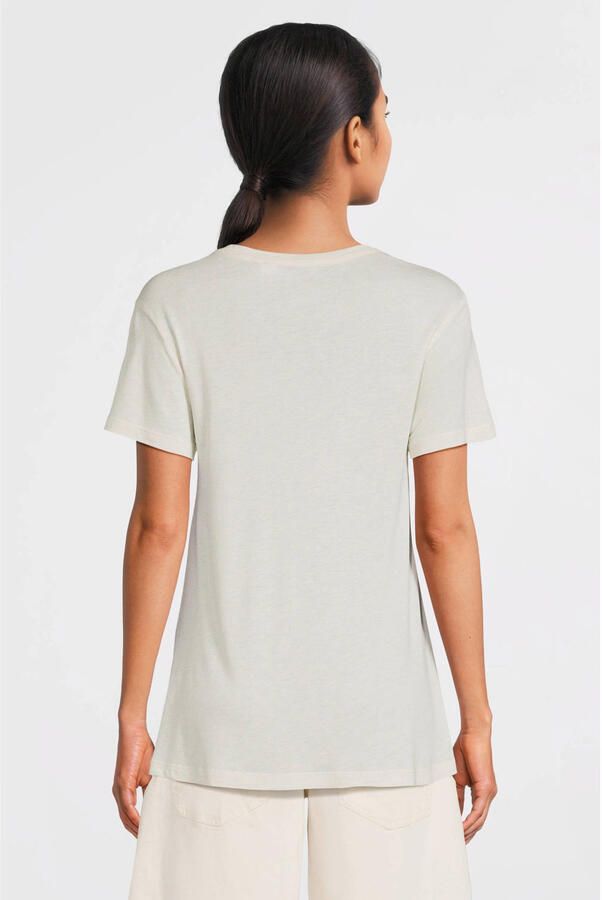 Anytime loose fit T-shirt met V-hals wit - Foto 2