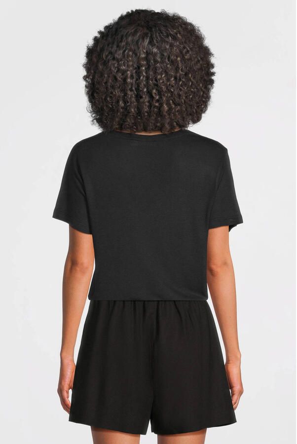 Anytime loose fit T-shirt met V-hals zwart - Foto 3