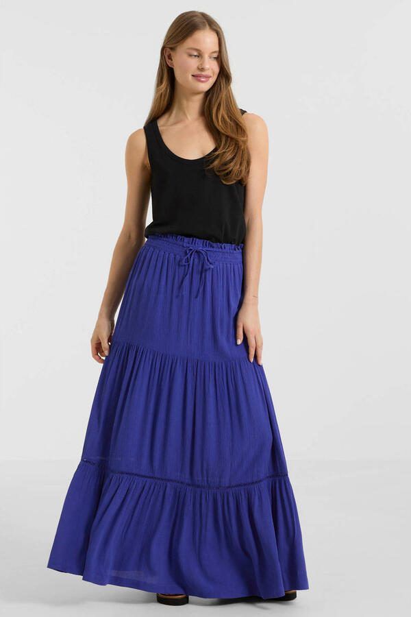 Anytime maxi crinkle rok blauw - Foto 3