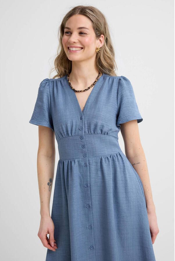 Anytime midi jurk blauw