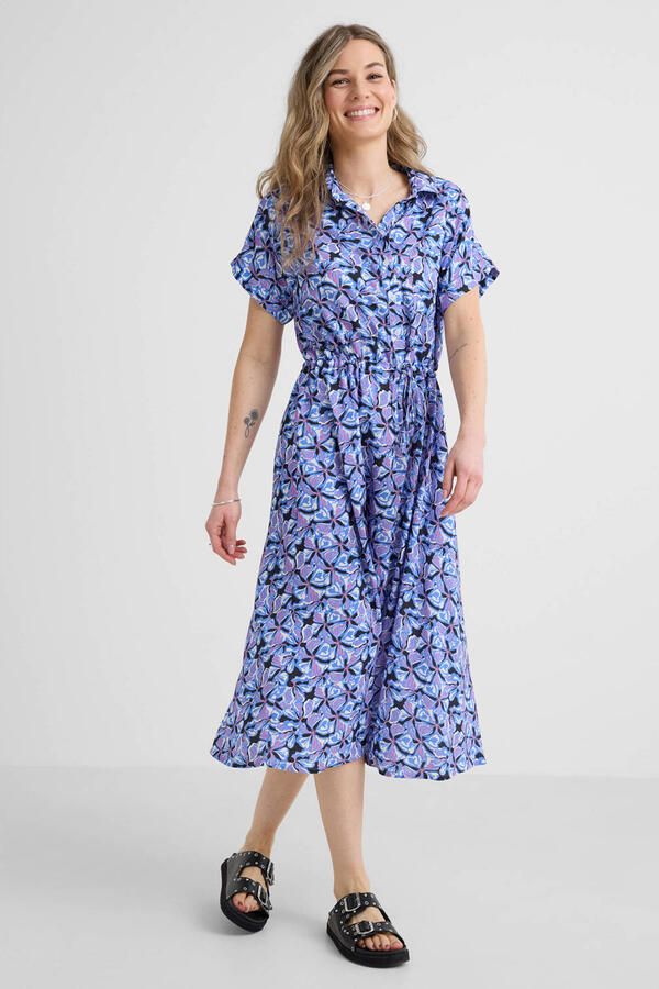 Anytime midi jurk met bloemenprint blauw - Foto 2