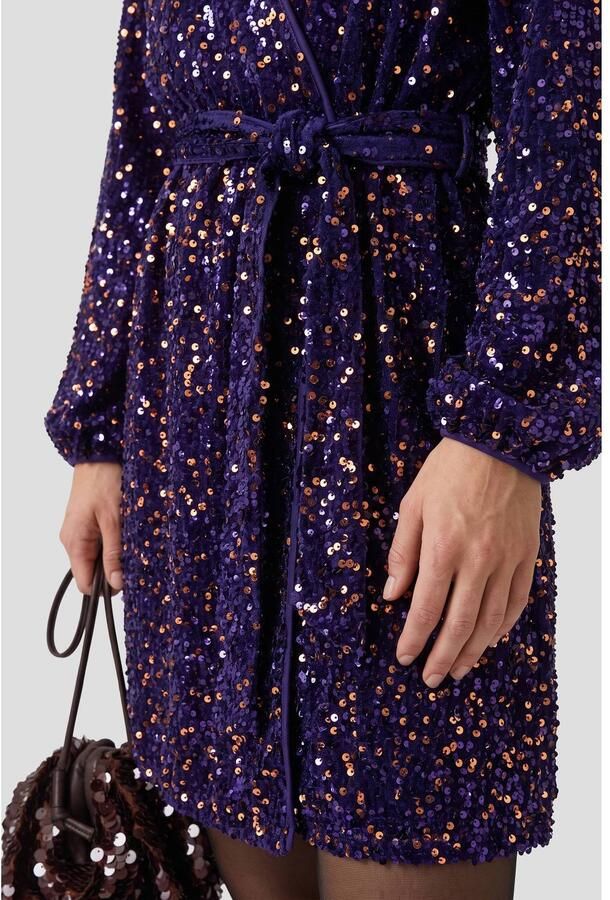 Anytime midi jurk met pailletten blauw - Foto 2