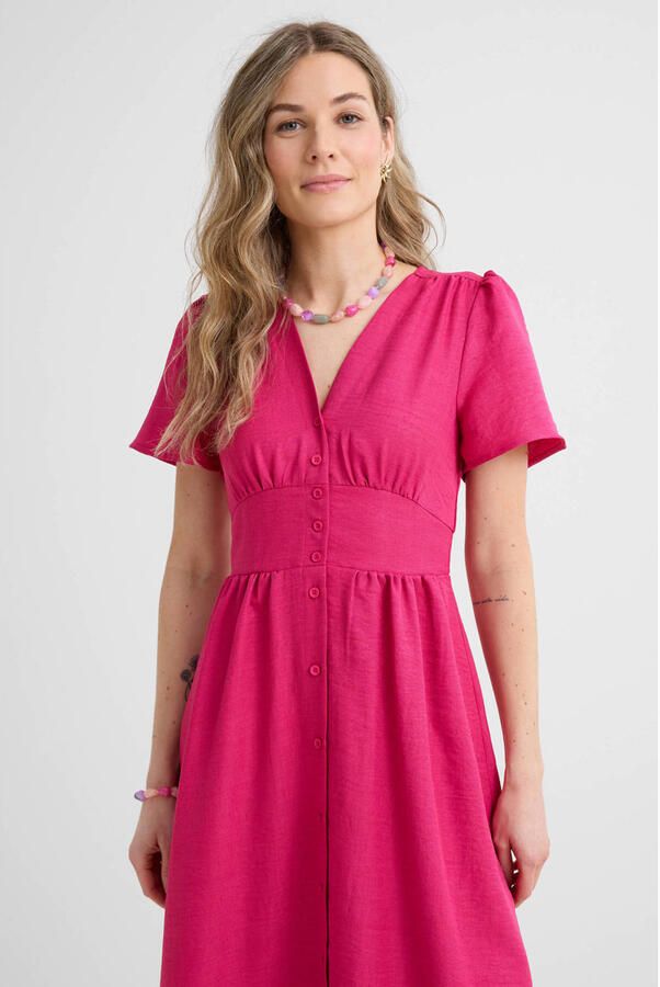 Anytime midi jurk roze