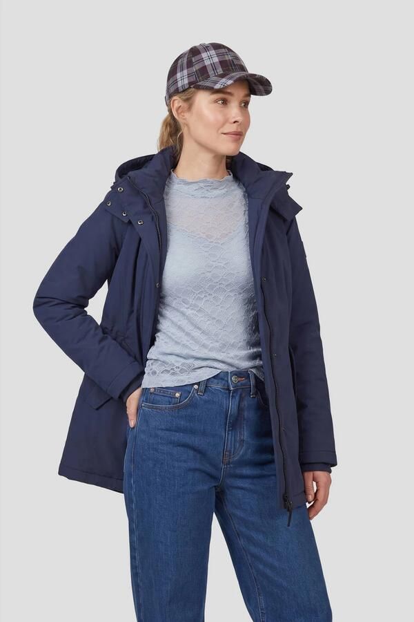 Anytime midi parka donkerblauw