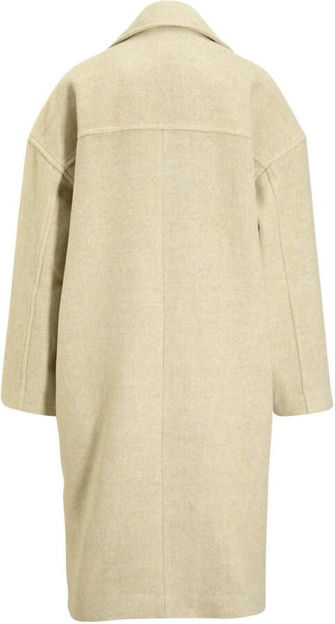 Anytime oversized wollen jas crème