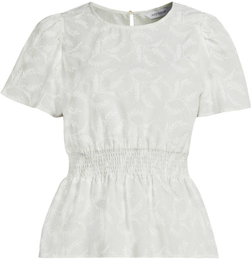Anytime peplum top met all-overprint lichtgroen - Foto 2