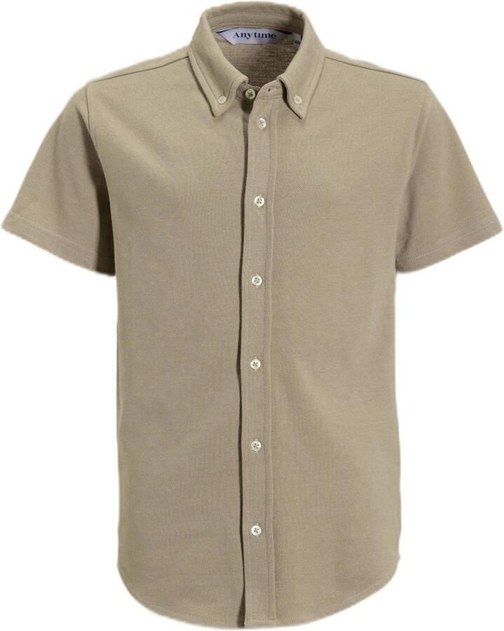 Anytime piqué overhemd beige
