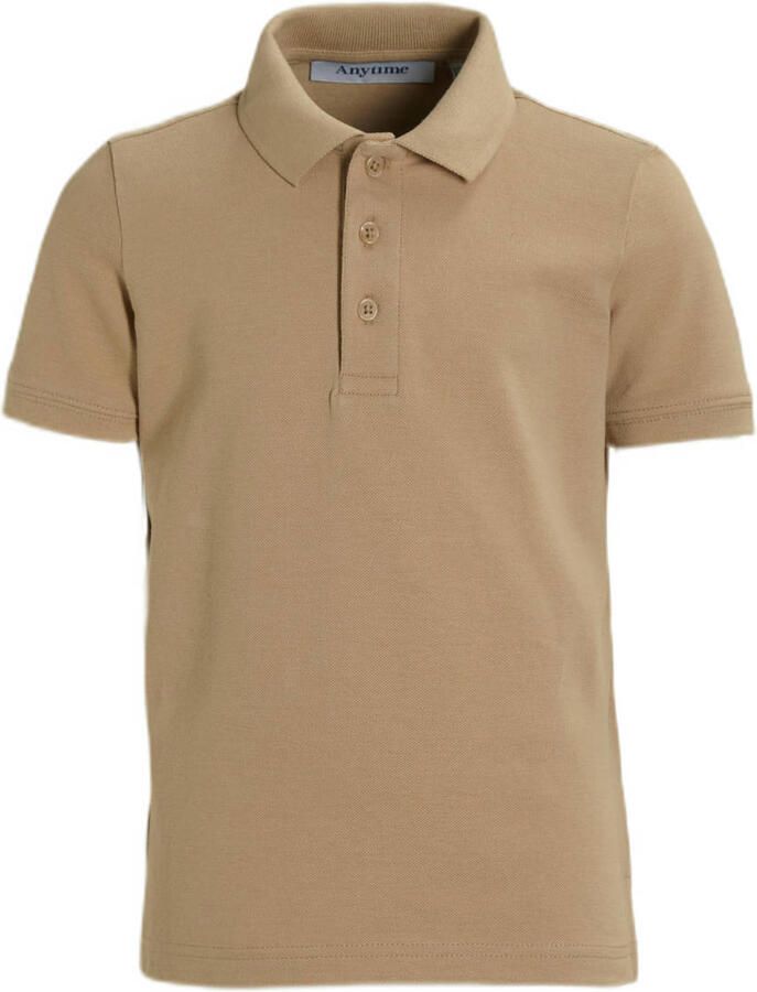 Anytime piqué polo beige Jongens Katoen Klassieke kraag Effen 134 140