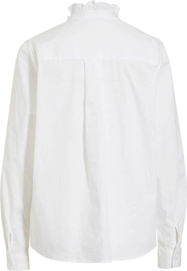 Anytime poplin blouse met ruches wit - Foto 1