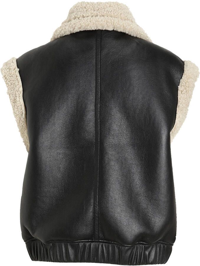 Anytime imitatieleren gilet zwart