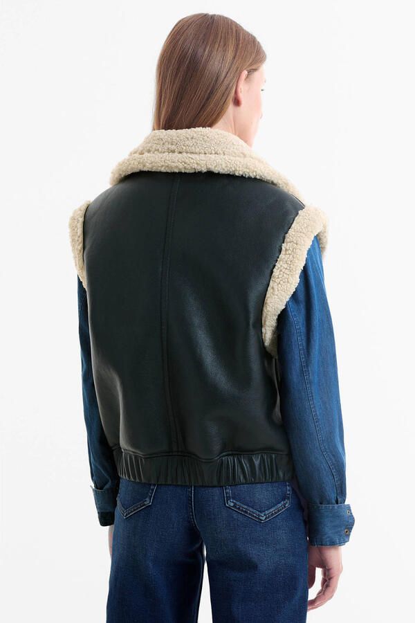 Anytime imitatieleren gilet zwart - Foto 2