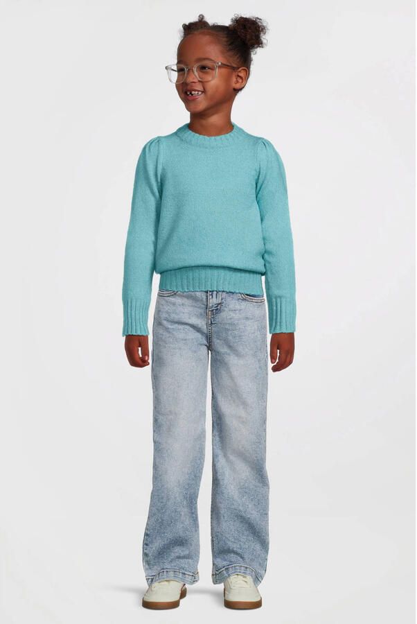 Anytime puff sleeve gebreide trui blauw - Foto 4