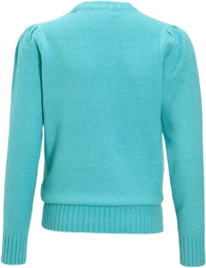 Anytime puff sleeve gebreide trui blauw
