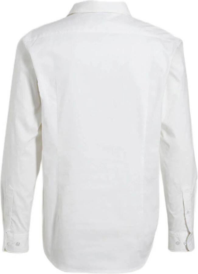 Anytime regular fit poplin overhemd wit
