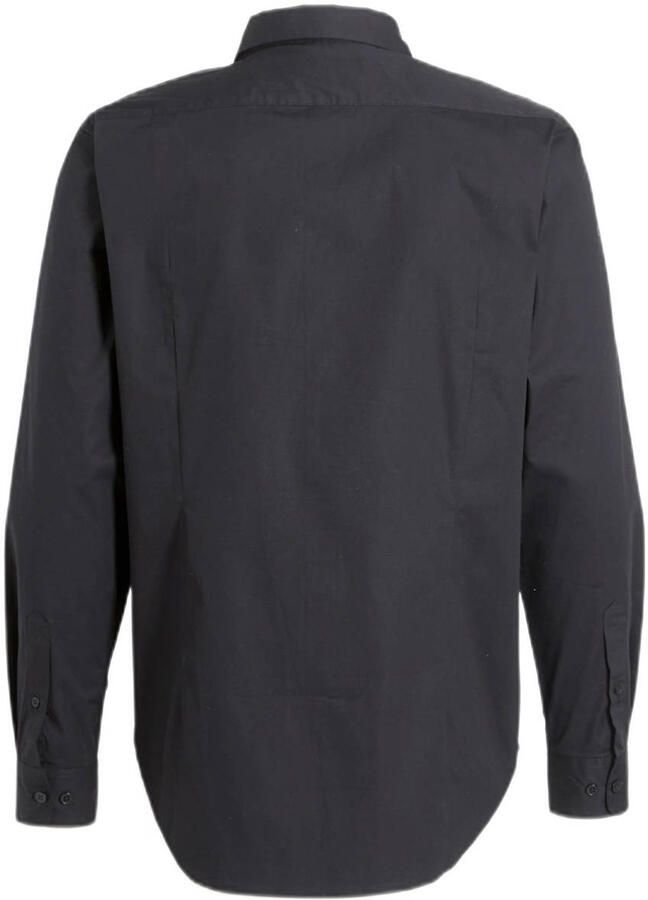 Anytime regular fit poplin overhemd zwart