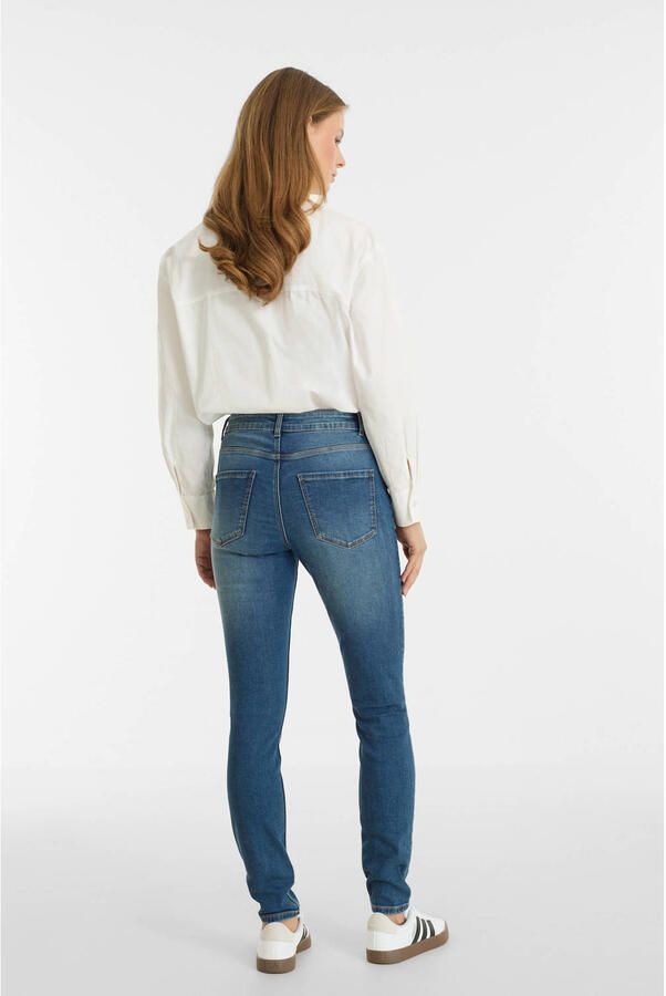 Anytime regular waist skinny jeans gewassen blauw - Foto 3
