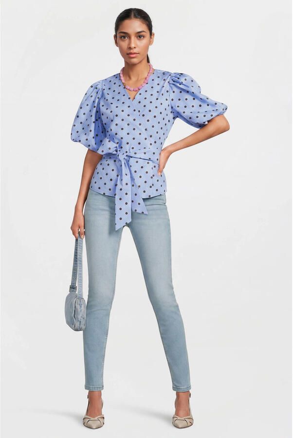 Anytime regular waist skinny jeans lichtblauw - Foto 2