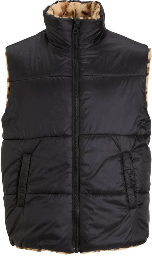Anytime reversible meisjes gilet panterprint zwart - Foto 2
