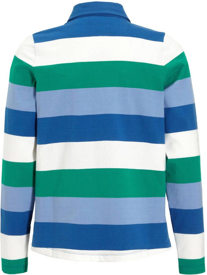 Anytime rugby trui blauw groen Meisjes Katoen Klassieke kraag Streep 110 116