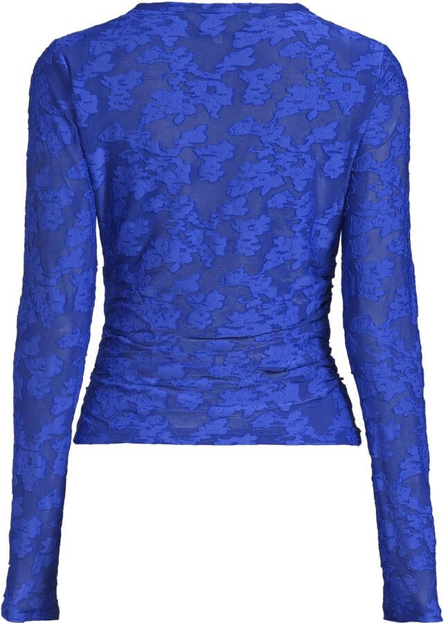 Anytime semi-transparante top met textuur blauw - Foto 2