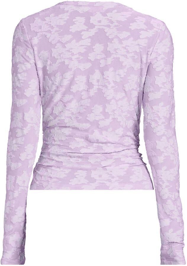 Anytime semi-transparante top met textuur lila - Foto 2