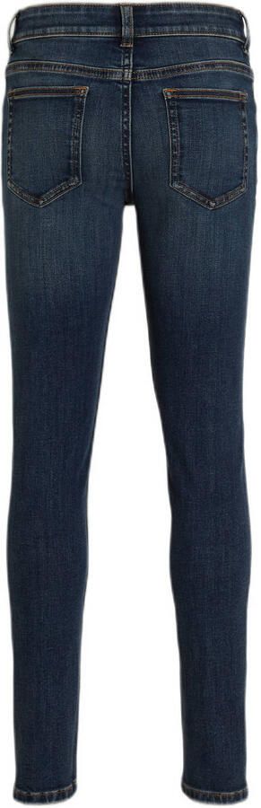 Anytime skinny jeans donkerblauw Jongens Denim Effen 134