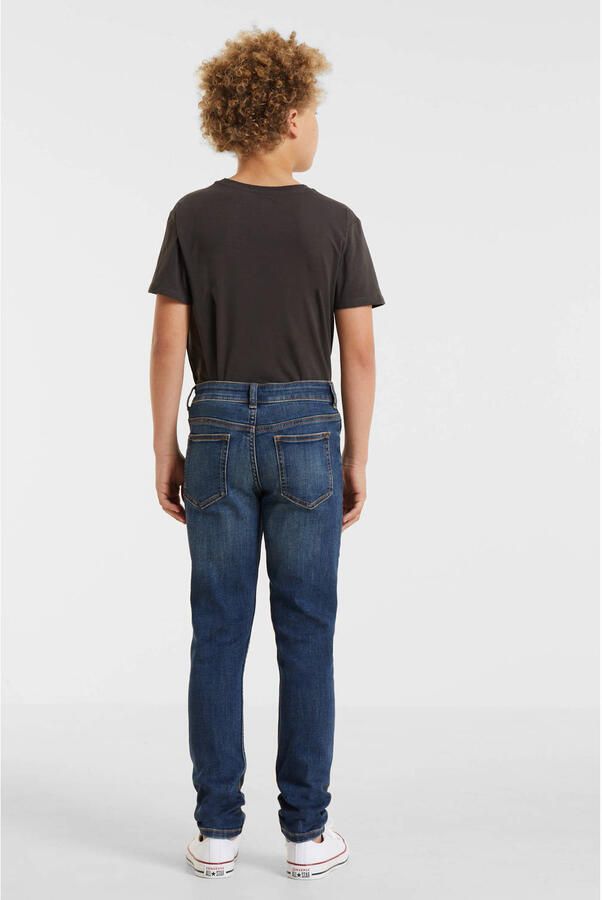 Anytime skinny jeans donkerblauw Jongens Denim Effen 134 - Foto 2