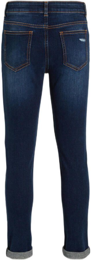 Anytime slim fit jeans dark blue Blauw Jongens Denim Effen 104