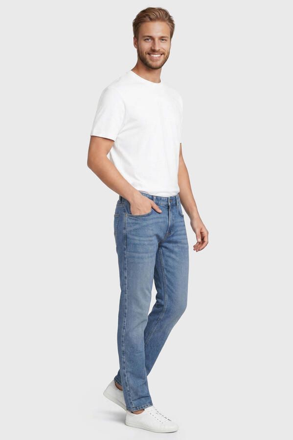 Anytime slim fit jeans gewassen blauw - Foto 2