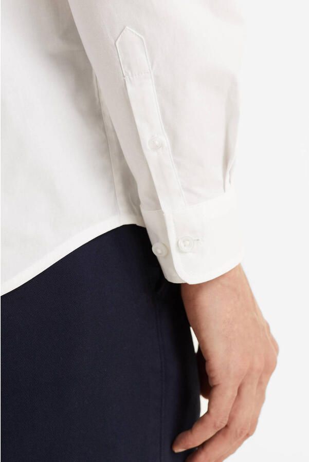 Anytime slim fit poplin overhemd wit - Foto 2