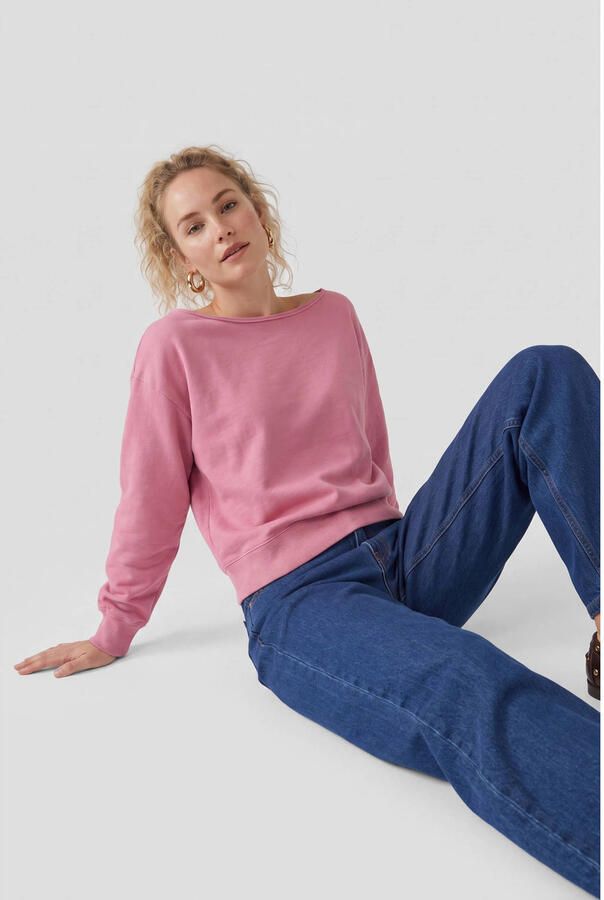 Anytime sweater met boothals mauve - Foto 3
