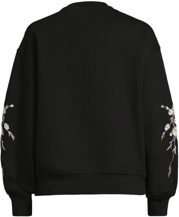Anytime sweater met borduursel zwart - Foto 2