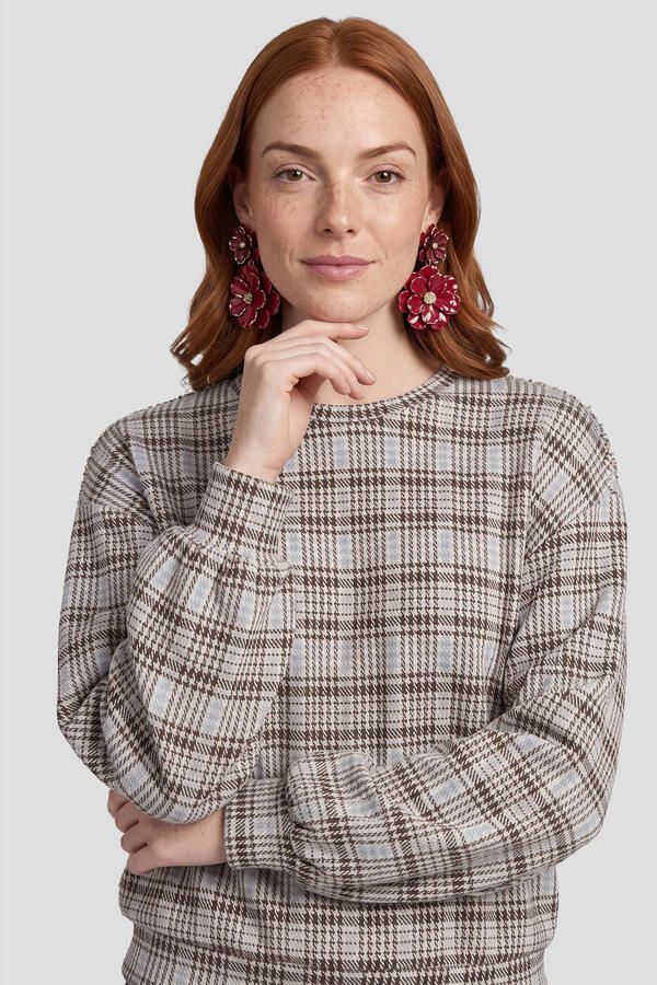 Anytime sweater met ruitprint - Foto 2