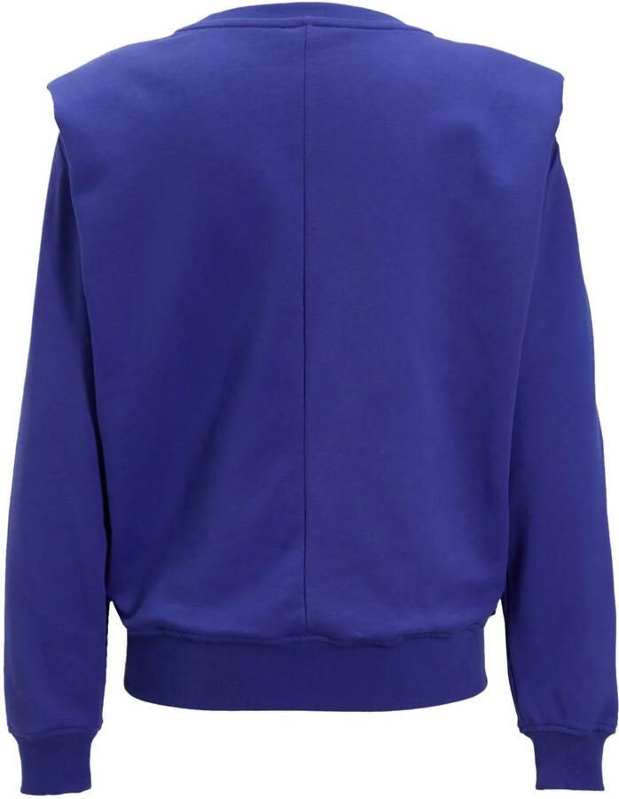 Anytime sweater met schoudervulling blauw