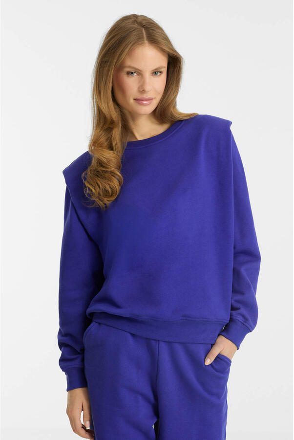 Anytime sweater met schoudervulling blauw - Foto 2