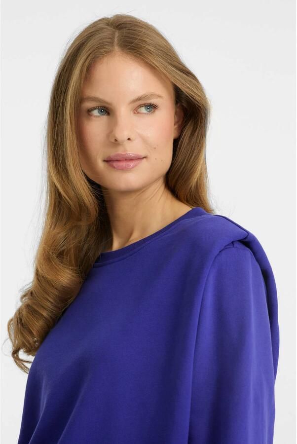 Anytime sweater met schoudervulling blauw - Foto 3