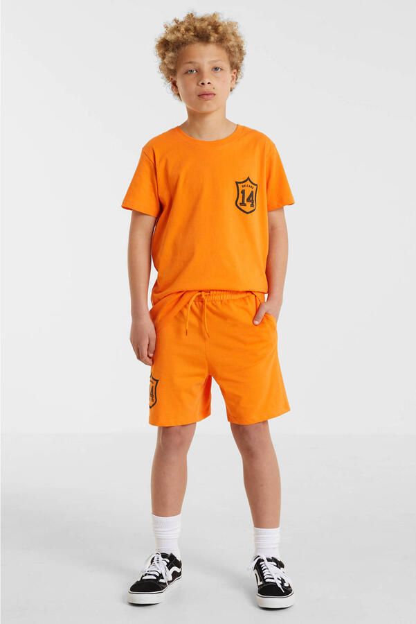 Anytime sweatshort met printopdruk oranje Katoen Printopdruk 110 116 - Foto 2