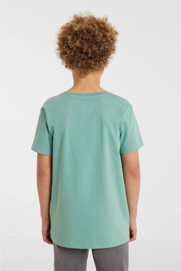 Anytime T-shirt lichtgroen Jongens Katoen Ronde hals Effen 122 128 - Foto 3