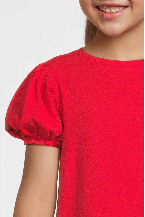 Anytime T-shirt met pofmouwen rood - Foto 2